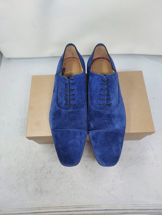 Christian Louboutin Blue Suede Greggo Oxford Shoe